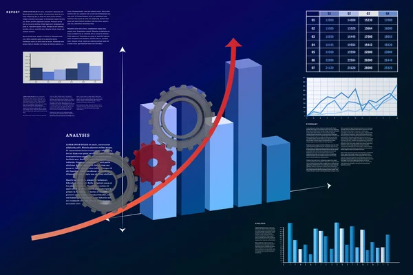 Rädchen und Rädchen gegen die Business-Schnittstelle — Stockfoto