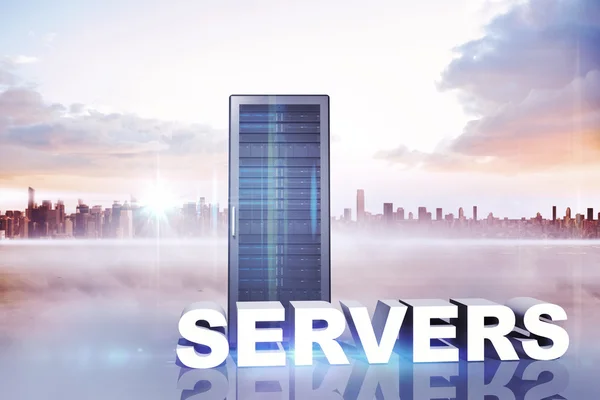 Zusammengesetztes Bild von Servern — Stockfoto