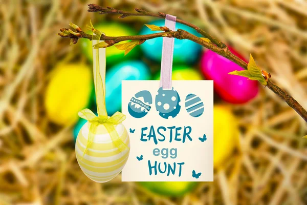 Easter egg hunt graphic — Stock Photo, Image