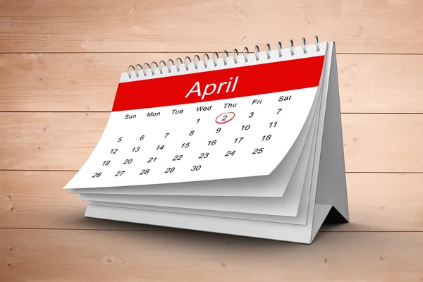 Composite image of april calendar — Stock Photo, Image