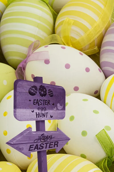 Easter egg hunt sign Stock Photo