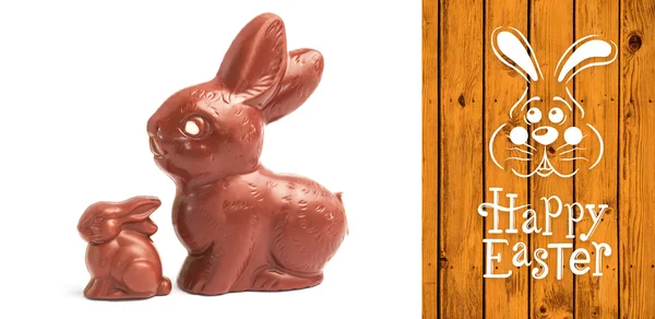 Композитный образ пасхального кролика с приветствием — стоковое фото