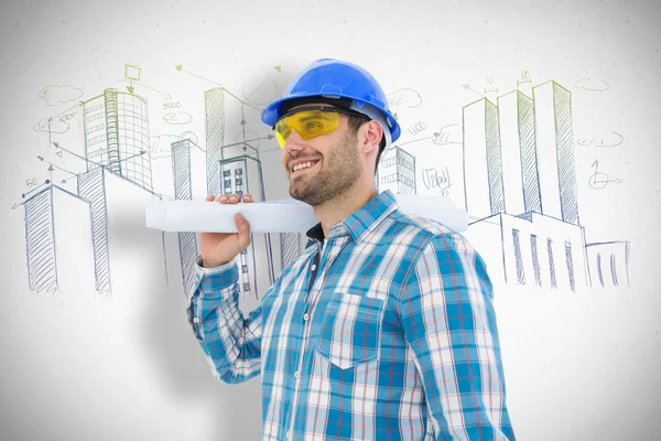 Smiling architect looking away — Stock Photo, Image