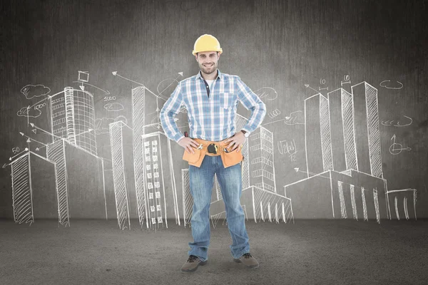 Repairman standing with hands on hips — Stock Photo, Image