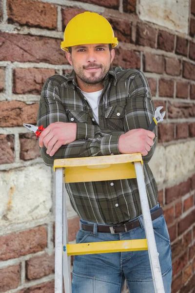 Manual worker with tools — Stock Photo, Image