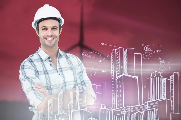 Architect standing with arms crossed — Stock Photo, Image