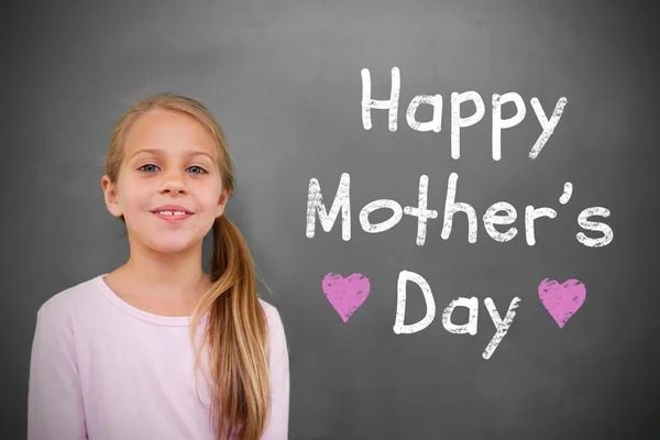 Composite image of cute pupil with chalkboard — Stock Photo, Image