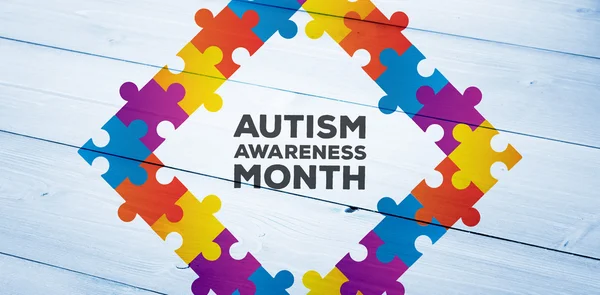 Composite image of autism awareness month — Stock Photo, Image