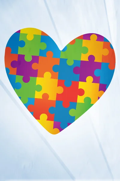 Složený obraz srdce povědomí o autismu — Stock fotografie