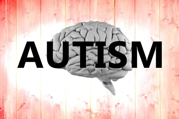 Mozek s nápisem autismu — Stock fotografie