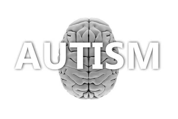 Hjärnan med inskriptionen autism — Stockfoto