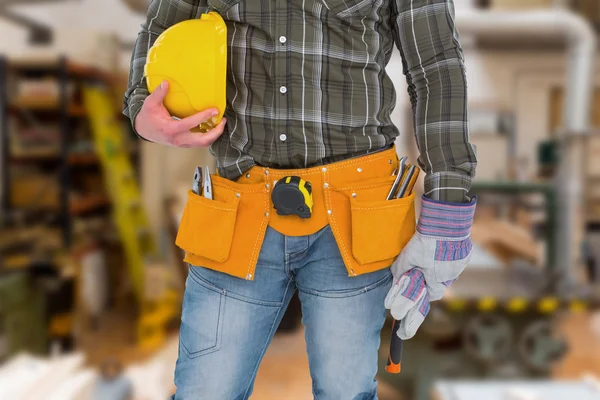 Manual worker wearing tool belt — Stock Photo, Image