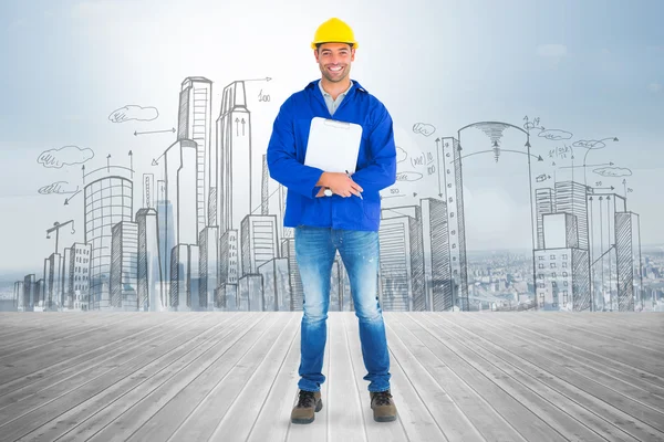 Manual worker with clipboard — Stock Photo, Image