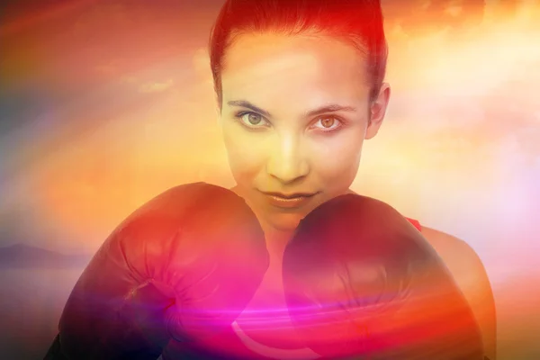 Boxeadora femenina determinada — Foto de Stock