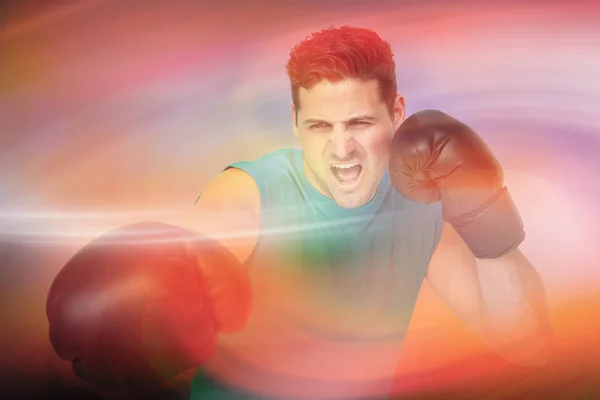 Male boxer focused on his training — Stock Photo, Image