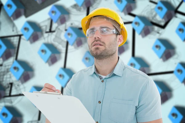 Toezichthouder schrijven op Klembord — Stockfoto