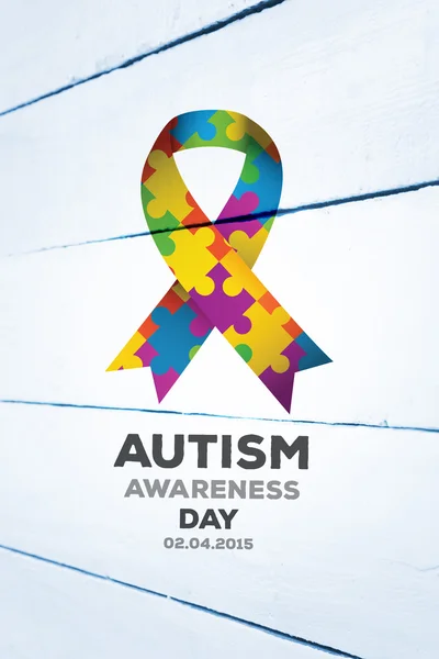 Imagen compuesta del día de la conciencia del autismo — Foto de Stock