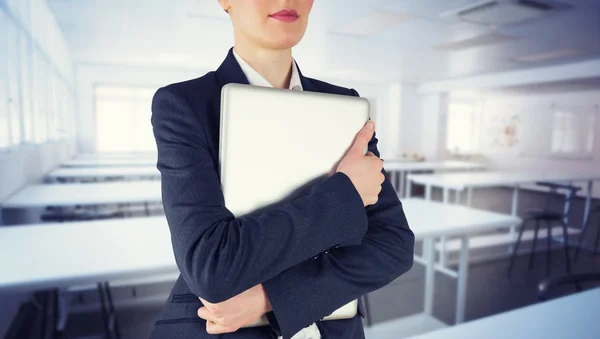 Bild einer Geschäftsfrau mit Laptop — Stockfoto