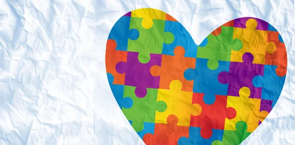 Autism awareness heart — Stock Photo, Image
