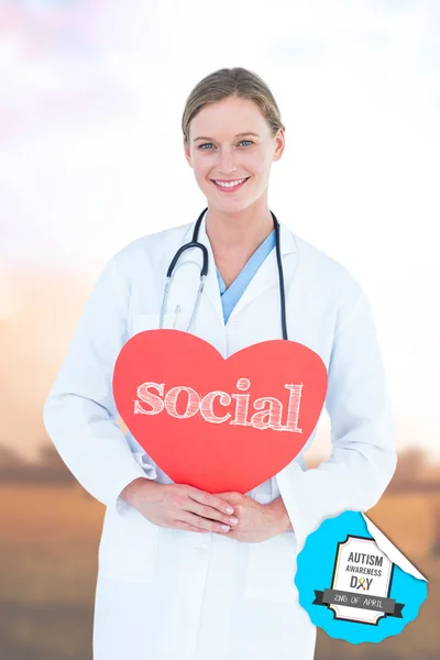 Palabra tarjeta de retención social y médico —  Fotos de Stock