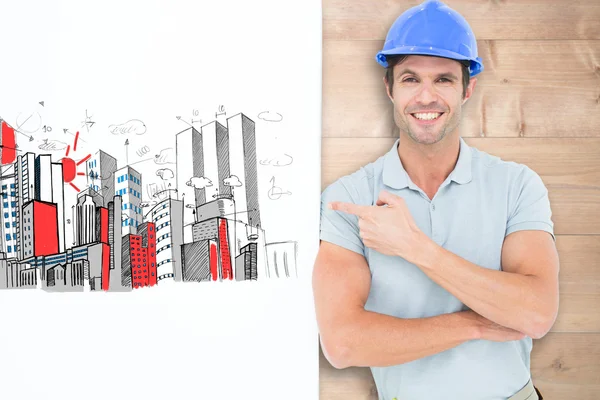 Architect with bill board — Stock Photo, Image