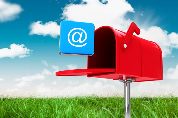 Zusammengesetztes Bild des roten E-Mail-Postfachs — Stockfoto
