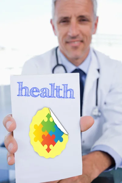 Word health and male doctor — Stock Photo, Image