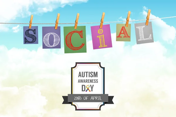 Image composite de la journée de sensibilisation à l'autisme — Photo