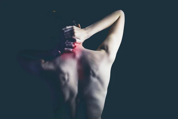 Mulher com lesão muscular — Fotografia de Stock