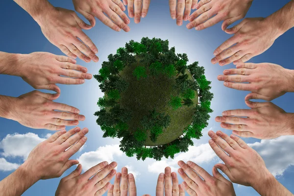 Composite image of circle of hands — Stock Photo, Image
