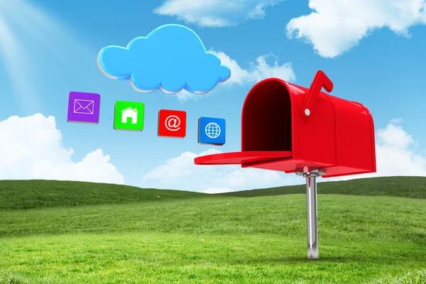 Composite image of red email postbox — Stock Photo, Image