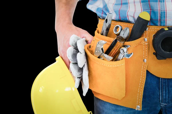 Manual worker wearing tool belt — Stock Photo, Image