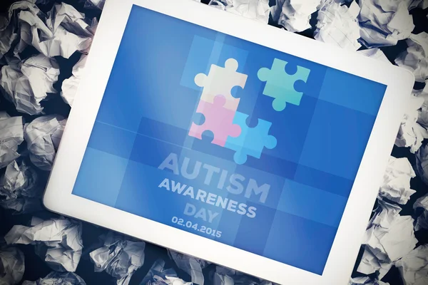 Imagen compuesta del día de la conciencia del autismo — Foto de Stock
