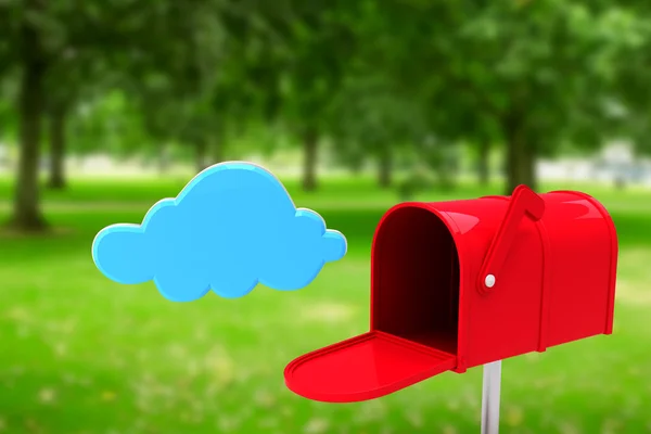 Sammansatt bild av röd e-postbox — Stockfoto