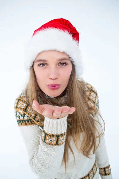 Felice hipster soffiando bacio — Foto Stock