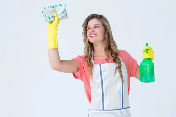 Hipster vrouw schoonmaken — Stockfoto