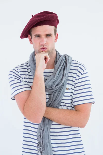 Francuski facet z beret — Zdjęcie stockowe