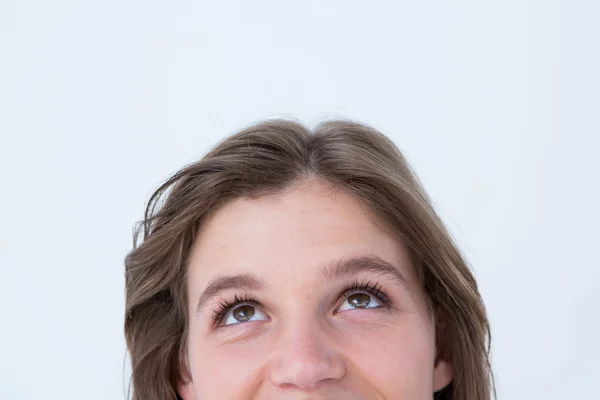 Pretty blonde looking up — Stock Photo, Image