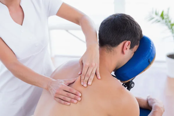 Man having back massage — Stock Photo, Image