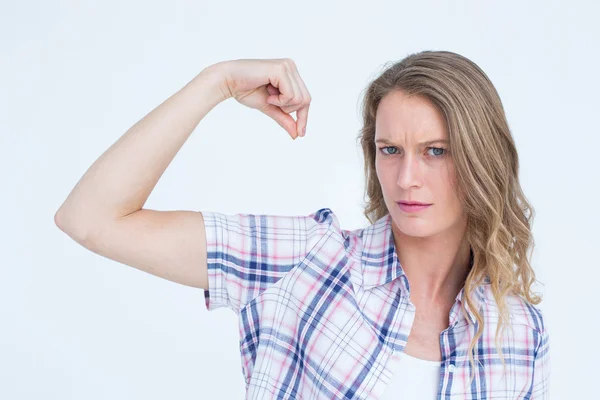 Irriterad vacker hipster — Stockfoto