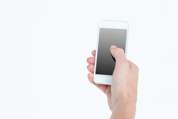 Mão mostrando smartphone — Fotografia de Stock