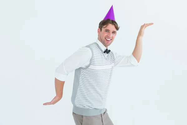 Happy geeky hipster dancing — Stock Photo, Image