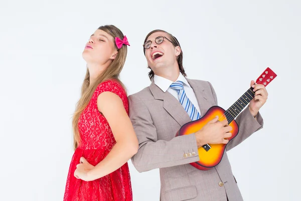 Hipster couple having fun together — Stock Photo, Image