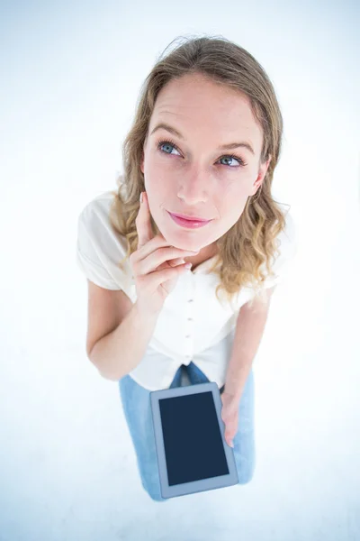 Woman using tablet pc — Stock Photo, Image