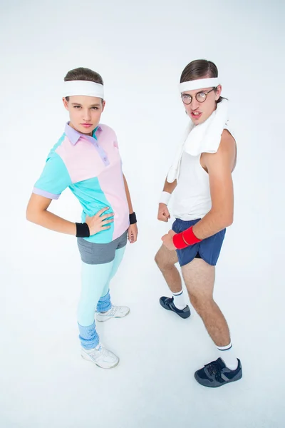 Podivínský bederní pár v sportovní oblečení — Stock fotografie