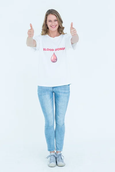 Blood donor duimen opdagen — Stockfoto