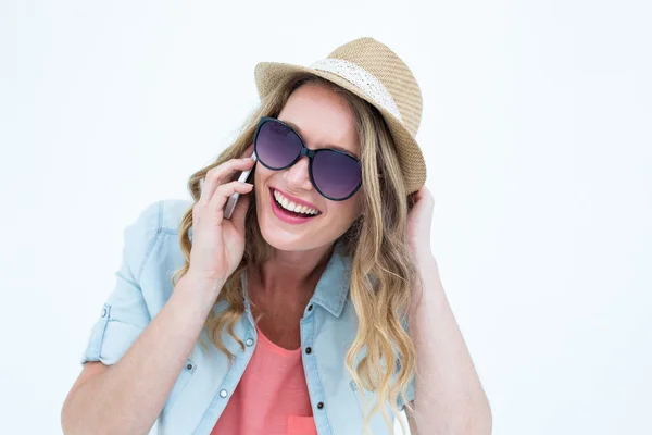 Mujer llamando con su smartphone — Foto de Stock