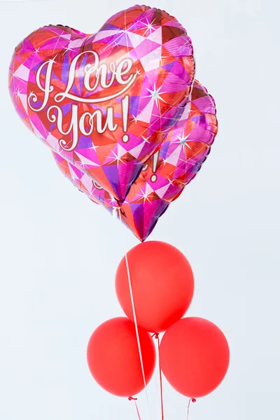 Воздушные шары ко Дню Святого Валентина — стоковое фото