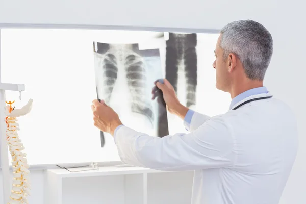 Concentrate doctor looking at X-Rays — Stock Photo, Image