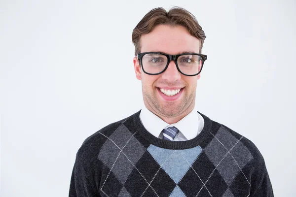 Geeky hipster smiling at camera — Stock Photo, Image